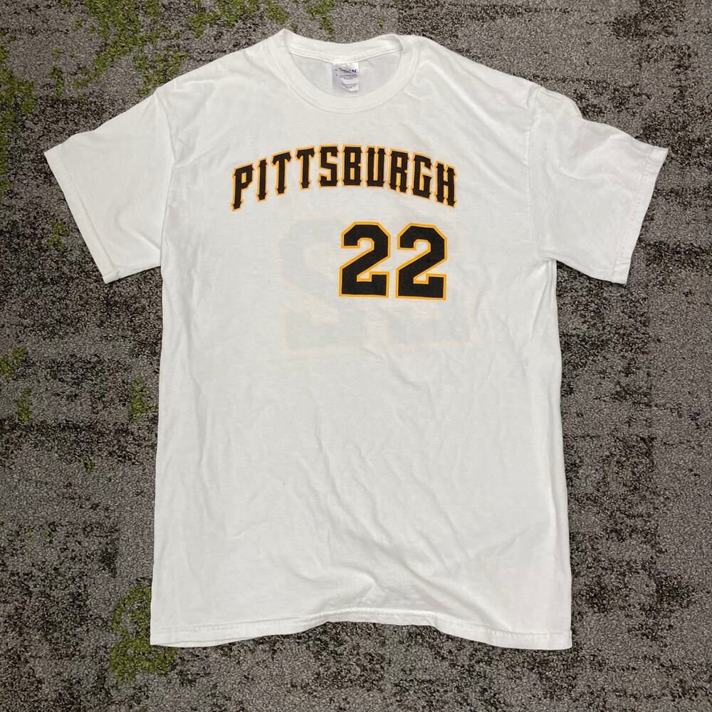 Pittsburgh Pirates Andrew McCutchen Cutch #22 Graphic T Shirt Mens Medium White